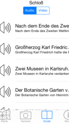 Bildschirminhalt Audio Guide